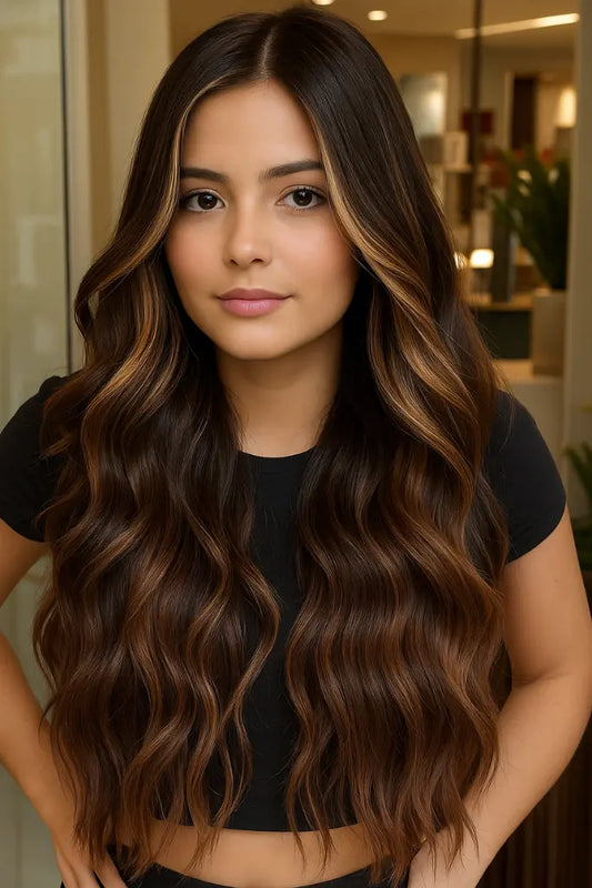Extension Cheveux Ondulé Naturel Marron